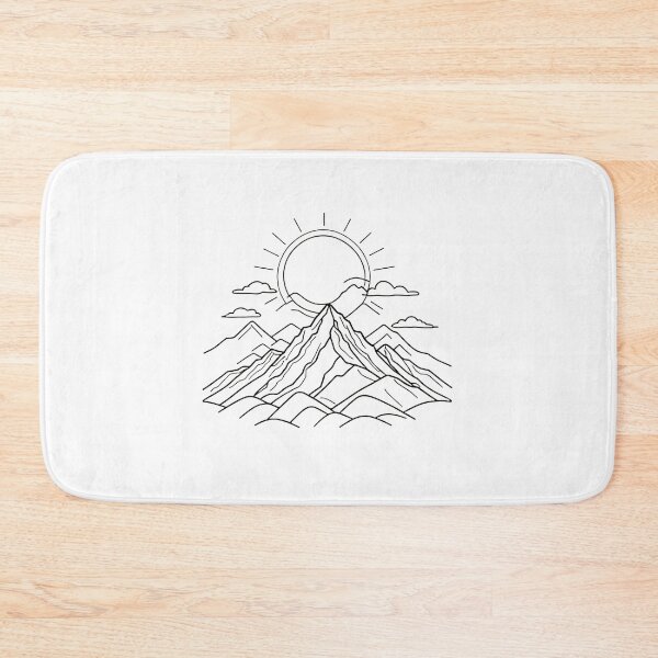 Item preview, Continuous Line Mountain Range with Sun Chibi Style – Minimalist nature gift designed and sold by michallechowicz.