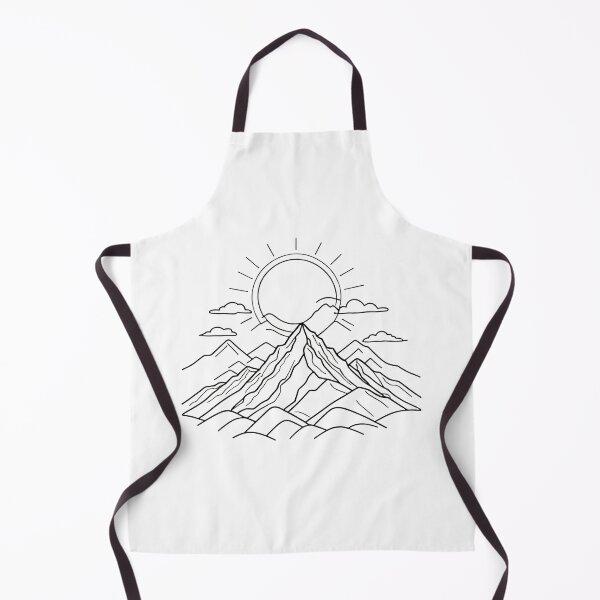 Item preview, Continuous Line Mountain Range with Sun Chibi Style – Minimalist nature gift designed and sold by michallechowicz.