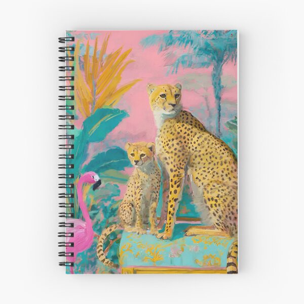 Item preview, Cheetahs and flamingo in pink room designed and sold by SophieClimaArt.