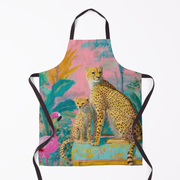 Item preview, Cheetahs and flamingo in pink room designed and sold by SophieClimaArt.