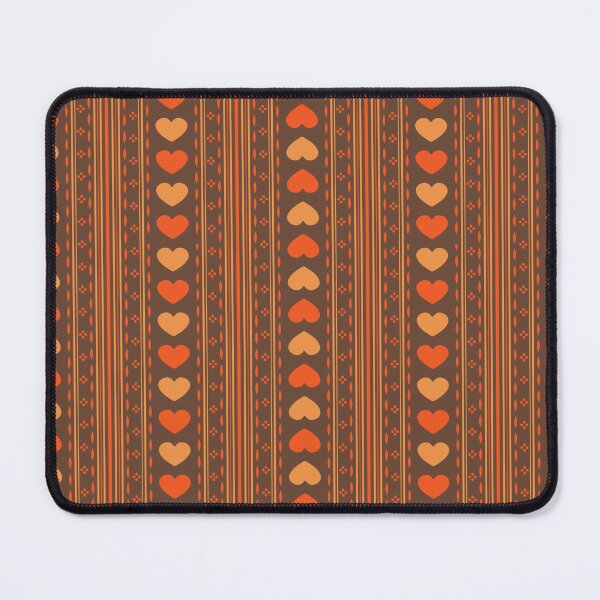 Item preview, Cottagecore Heart Ticking Stripe in Orange + Brown designed and sold by YesterdayColl.