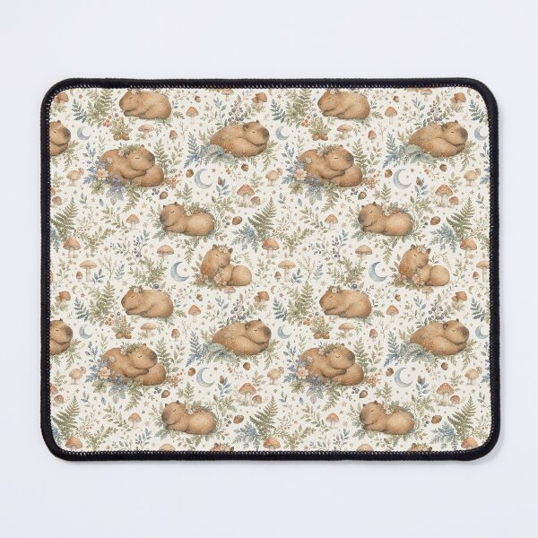 Item preview, Sleepy Capybara Woodland Watercolor designed and sold by Victoria Riabov.