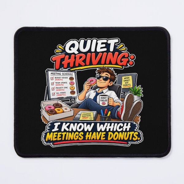 Item preview, QUIET THRIVING: I KNOW WHICH MEETINGS HAVE DONUTS. designed and sold by signshirtz.