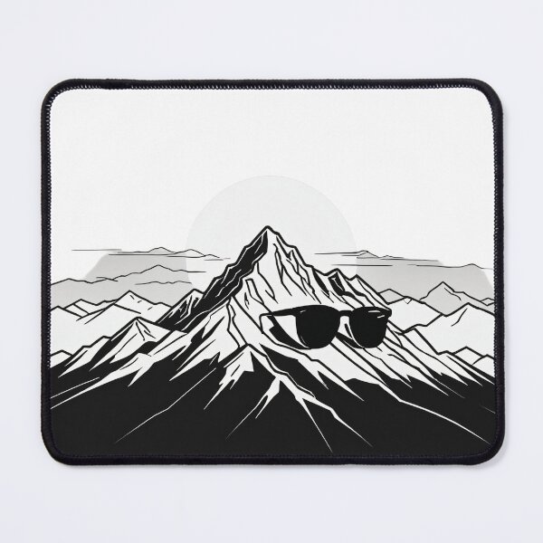 Item preview, Continuous Line Mountain Range with Sun Cool Sunglasses Look – Minimalist nature gift designed and sold by michallechowicz.