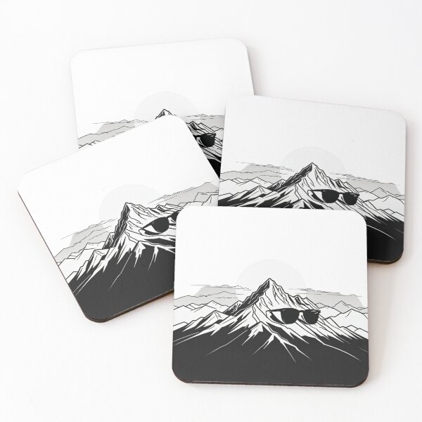 Item preview, Continuous Line Mountain Range with Sun Cool Sunglasses Look – Minimalist nature gift designed and sold by michallechowicz.