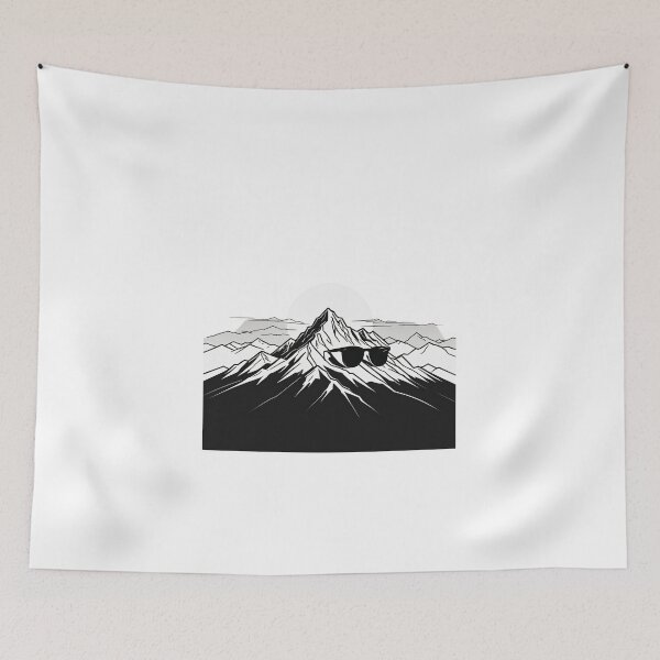 Item preview, Continuous Line Mountain Range with Sun Cool Sunglasses Look – Minimalist nature gift designed and sold by michallechowicz.