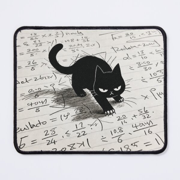 Item preview, Grumpy Black Cat Hates Math Homework designed and sold by Lino_1906.