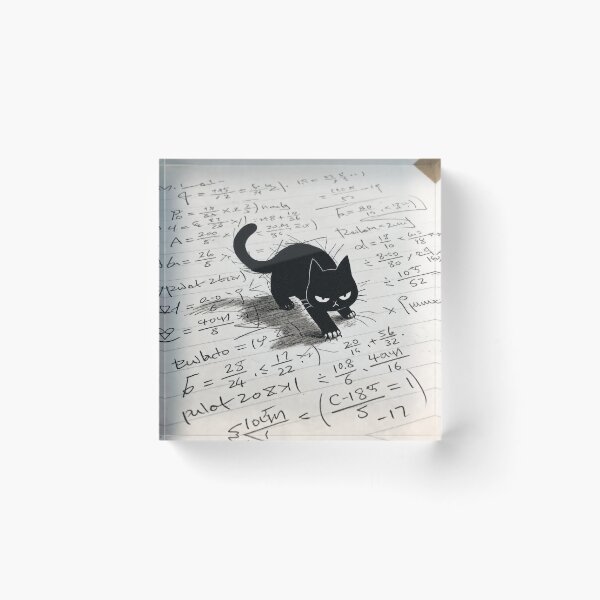 Item preview, Grumpy Black Cat Hates Math Homework designed and sold by Lino_1906.