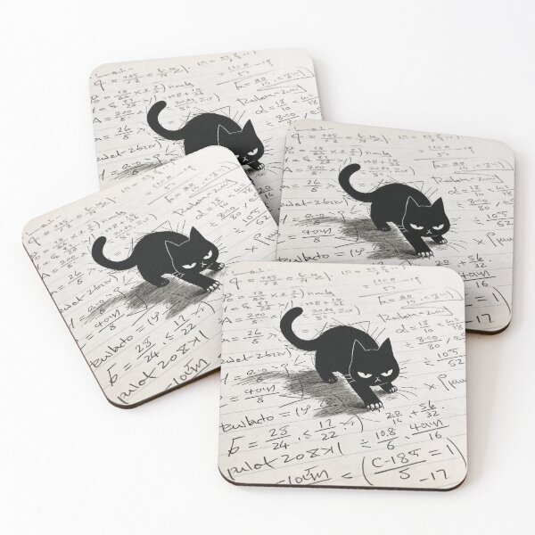 Item preview, Grumpy Black Cat Hates Math Homework designed and sold by Lino_1906.