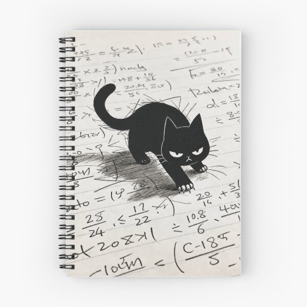 Item preview, Grumpy Black Cat Hates Math Homework designed and sold by Lino_1906.