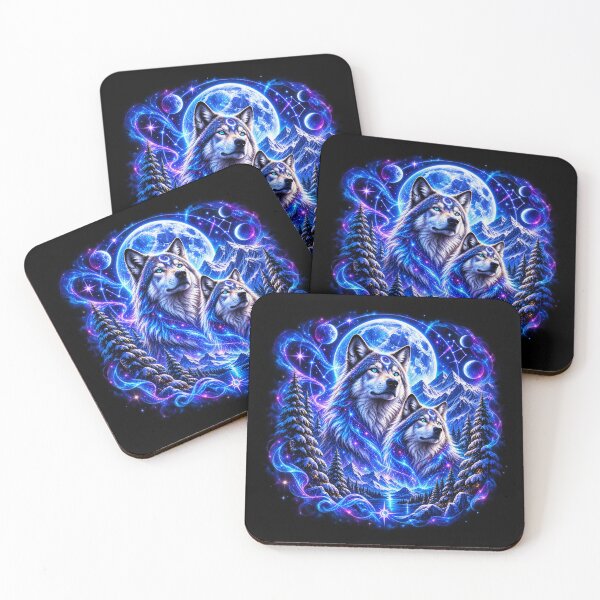 Item preview, Celestial Wolves – Guardians of the Moonlit Cosmos designed and sold by TroviTutto.