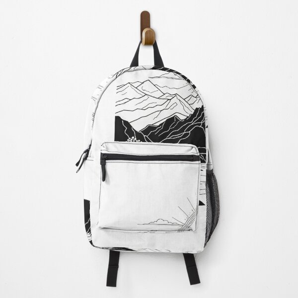 Item preview, Continuous Line Mountain Range with Sun Floating Elements Design – Minimalist nature gift designed and sold by michallechowicz.