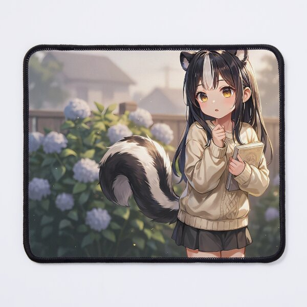Item preview, Anime Skunk Girl Kemonomimi Moe Anthropomorphism Art designed and sold by HelloCal.