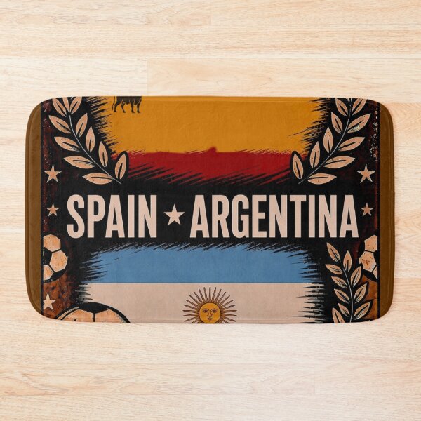 Item preview, Spain vs Argentina Retro Football match Poster designed and sold by Nexus Space.