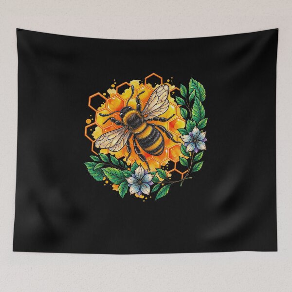 Item preview, Honeybee Pollination Botanical Illustration designed and sold by elderberry.