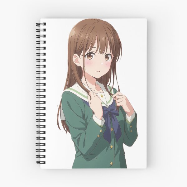 Item preview, Anime Schoolgirl Art Long Brown Hair Student Illustration designed and sold by HelloCal.
