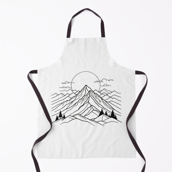 Item preview, Continuous Line Mountain Range with Sun Bold Outline Minimal – Minimalist nature gift designed and sold by michallechowicz.