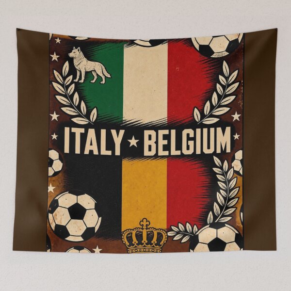 Item preview, Italy vs Belgium Retro Football Match Poster designed and sold by Nexus Space.