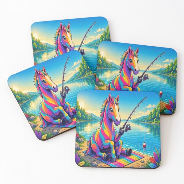 Item preview, Tugy the Rainbow Horse Fishing by the Lake designed and sold by Breezes-of-Ida.