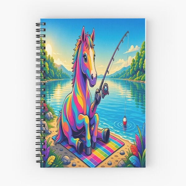 Item preview, Tugy the Rainbow Horse Fishing by the Lake designed and sold by Breezes-of-Ida.