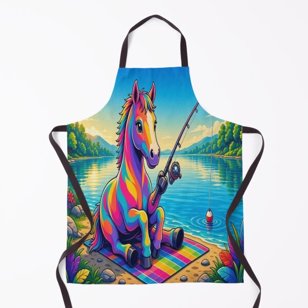 Item preview, Tugy the Rainbow Horse Fishing by the Lake designed and sold by Breezes-of-Ida.