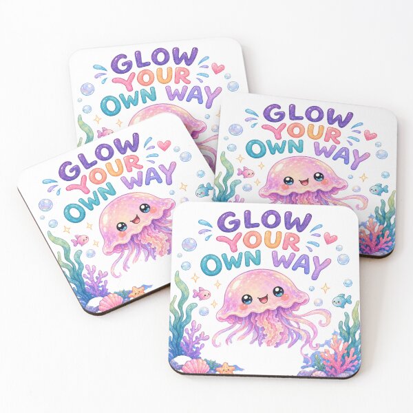 Item preview, Glow Your Own Way – Cute Kawaii Jellyfish Ocean Design designed and sold by 1234saad.