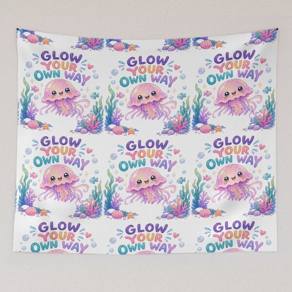 Item preview, Glow Your Own Way – Cute Kawaii Jellyfish Ocean Design designed and sold by 1234saad.