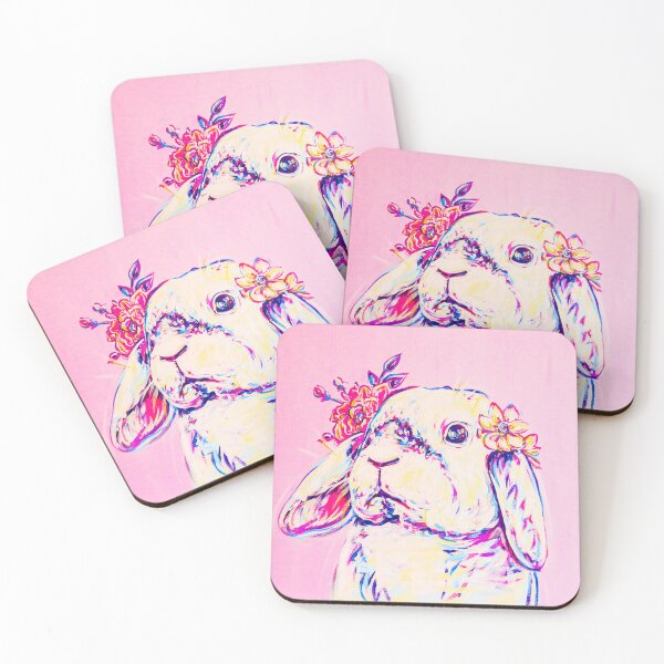 Item preview, Floral Bunny Pink designed and sold by LaurenMarieArt.