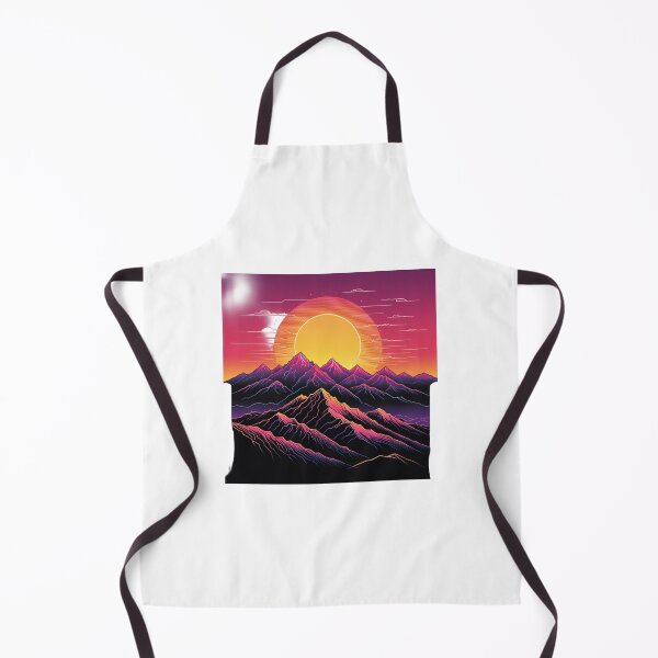 Item preview, Continuous Line Mountain Range with Sun 80s Synthwave Style – Minimalist nature gift designed and sold by michallechowicz.