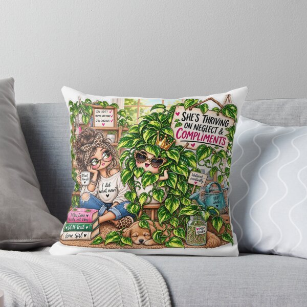 Item preview, She’s Thriving on Neglect and Compliments – Funny Pothos Plant Mom designed and sold by CottageGardenCo.