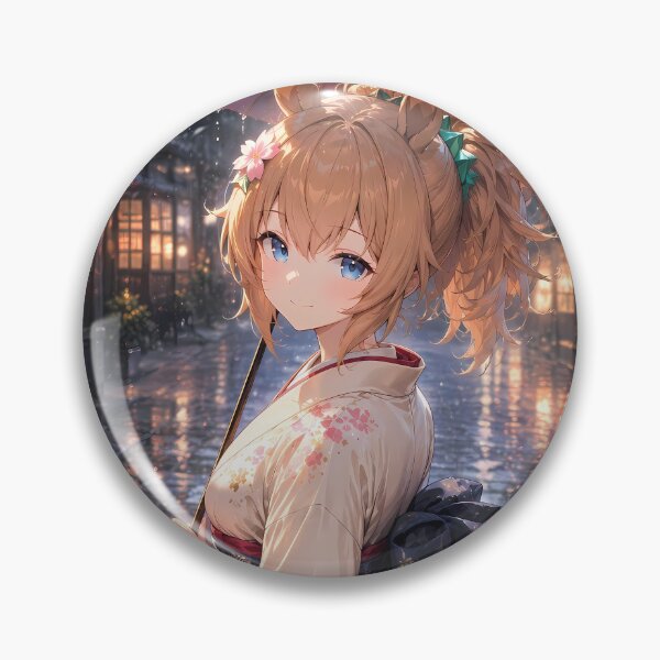 Item preview, Taiki Shuttle Uma Musume Rainy Kimono Lantern Street designed and sold by mildaclairmo.