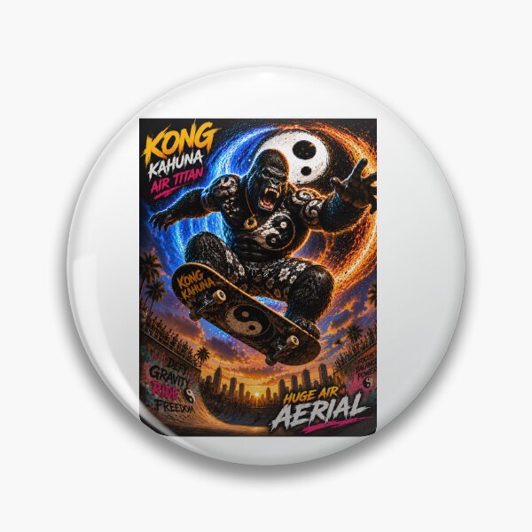 Item preview, Kong Kahuna Yin yang Skateboarding gorilla-Huge Air Aerial designed and sold by EterniaE.