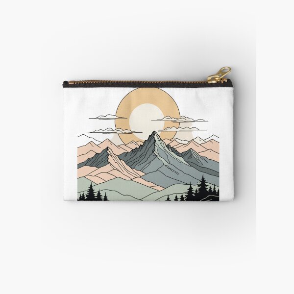 Item preview, Continuous Line Mountain Range with Sun Soft Pastel Style – Minimalist nature gift designed and sold by michallechowicz.