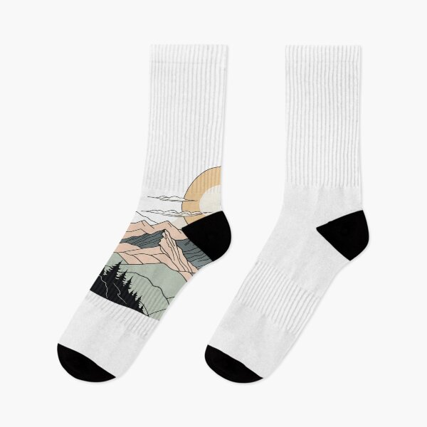 Item preview, Continuous Line Mountain Range with Sun Soft Pastel Style – Minimalist nature gift designed and sold by michallechowicz.