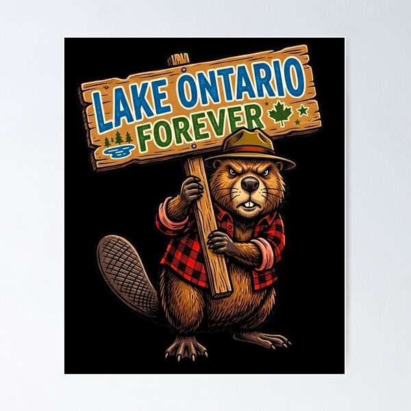 Item preview,  Lake Ontario Always and Forever Retro Nature Ranger Beaver Graphic designed and sold by 519xdesign.
