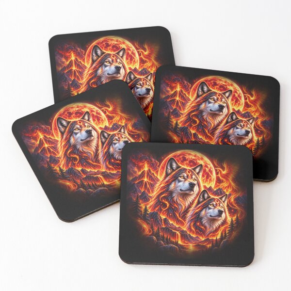 Item preview, Fire Wolves – Guardians of the Eternal Flame designed and sold by TroviTutto.