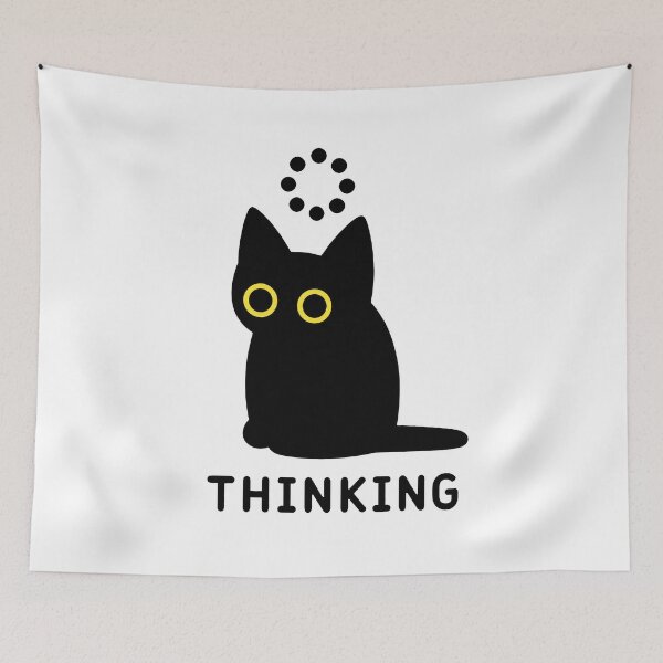 Item preview, Thinking Black Cat Loading an Idea designed and sold by Lino_1906.