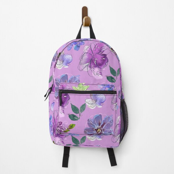 Item preview, Blue And Violet Floral Pattern On Pastel Lilac designed and sold by DEC02.