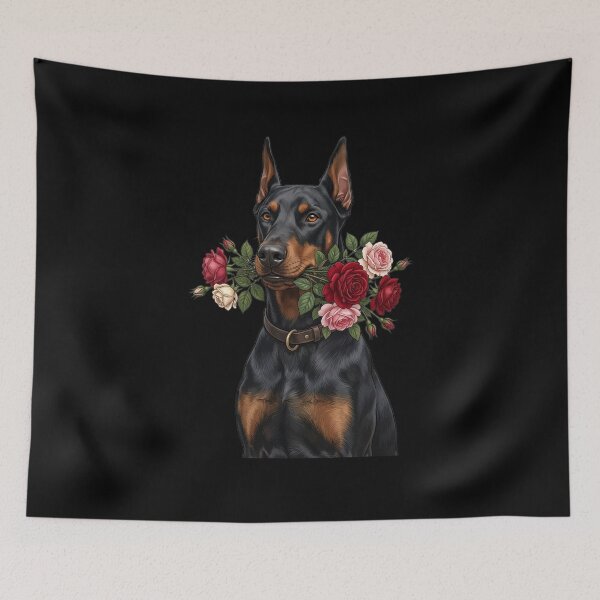Item preview, Doberman with roses in its mouth designed and sold by ReneMM.