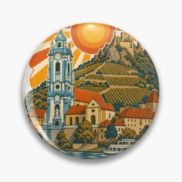 Item preview, Durnstein Austria Travel Souvenir - Retro Illustration designed and sold by VisualArtsOasis.