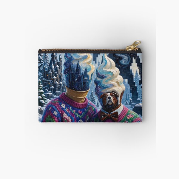 Item preview, Soft Serve Ice Cream Head Bulldog Winter Castle Surreal Art designed and sold by LujziWorld.