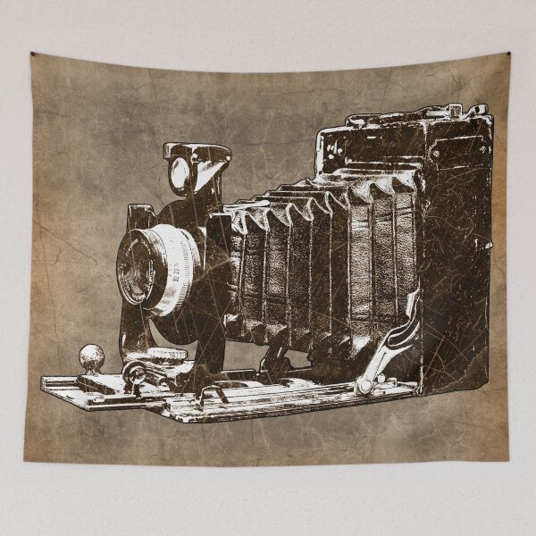 Item preview, Brown-tinted Antique Press Bellows Camera Vintage Photography designed and sold by Ghoul Enterprises.