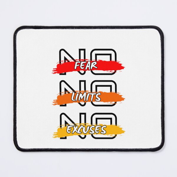 Item preview, No Fear No Limits No Excuses Motivational Typography designed and sold by serotonin75114.