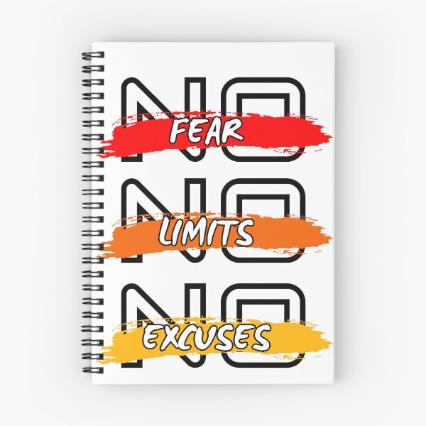 Item preview, No Fear No Limits No Excuses Motivational Typography designed and sold by serotonin75114.