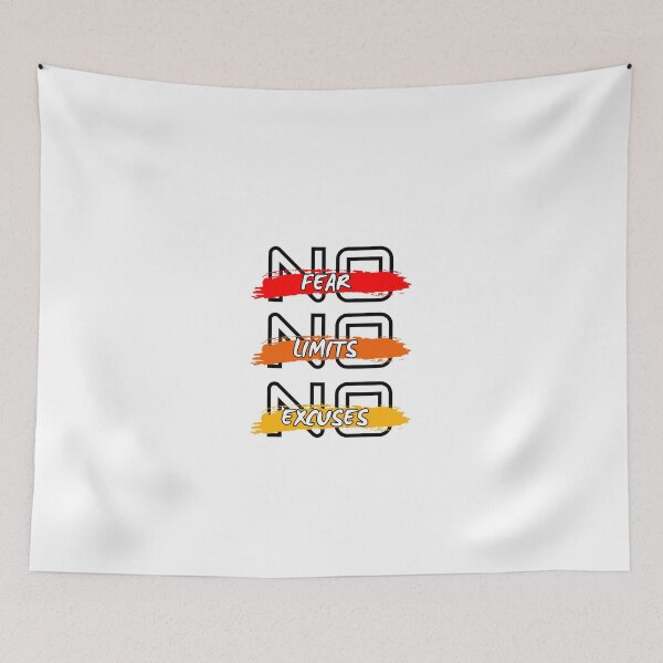 Item preview, No Fear No Limits No Excuses Motivational Typography designed and sold by serotonin75114.