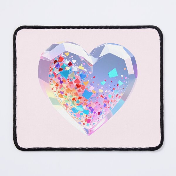 Item preview, 3D crystal heart with colorful glitter chips designed and sold by angel-cat-22.