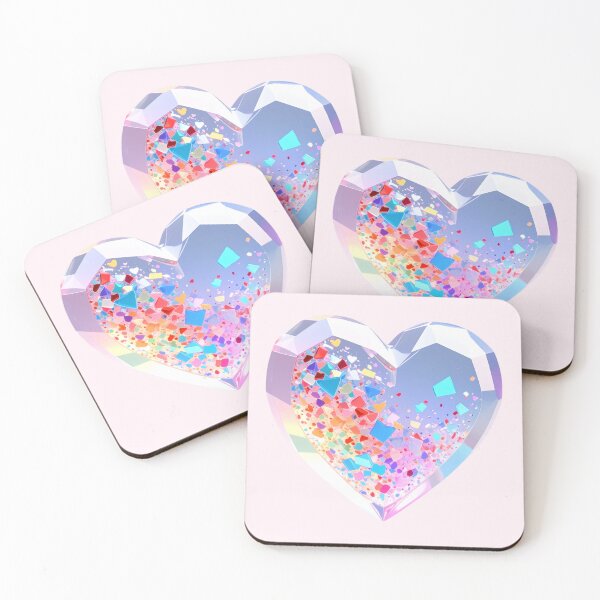 Item preview, 3D crystal heart with colorful glitter chips designed and sold by angel-cat-22.