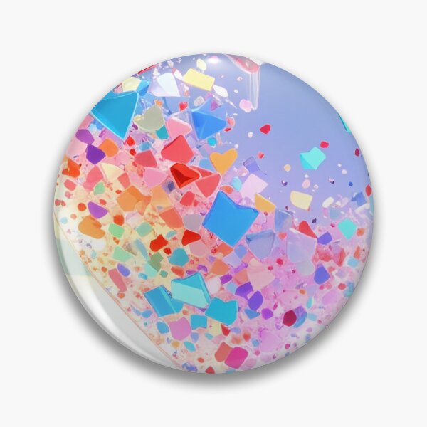 Item preview, 3D crystal heart with colorful glitter chips designed and sold by angel-cat-22.
