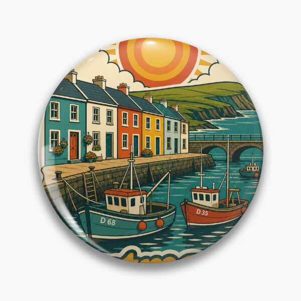 Item preview, Portmagee Ireland Travel Souvenir - Retro Illustration designed and sold by VisualArtsOasis.