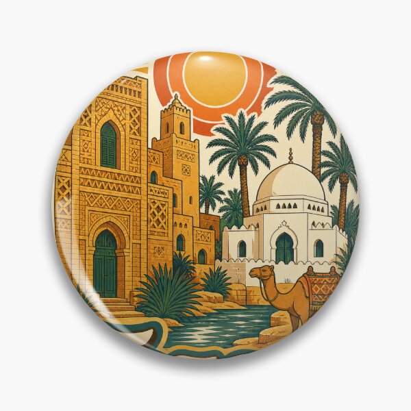 Item preview, Tozeur Tunisia Travel Souvenir - Retro Illustration designed and sold by VisualArtsOasis.